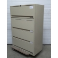 Tan Flip Front Top, 4 Drawer Lateral File Cabinet, Locking Tan Flip Front Top, 4 Drawer Lateral File Cabinet, Locking